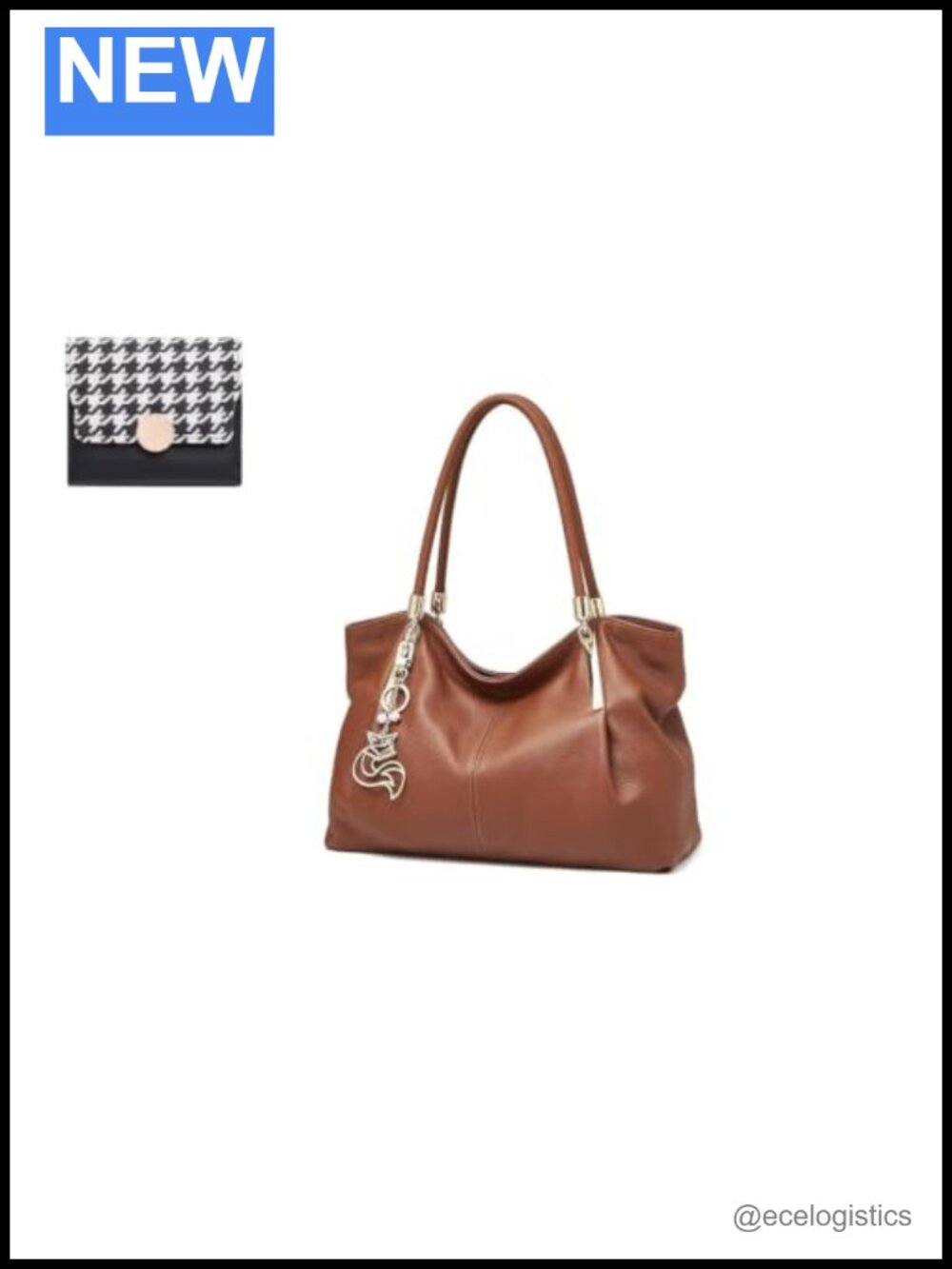 Genuine Leather Medium Shoulder Bag & Slim Wallet for Women
